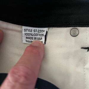 3Sixteen black denim, tapered fit. ST-220x